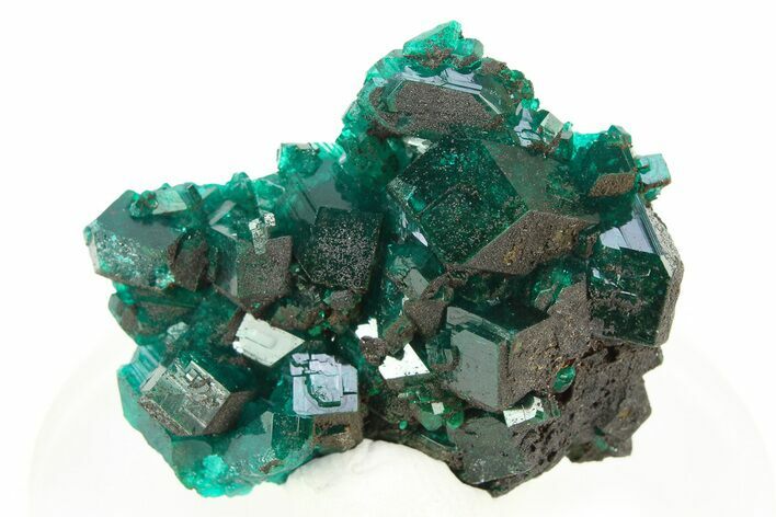 Lustrous Dioptase Crystal Epimorph - Republic of the Congo #312413